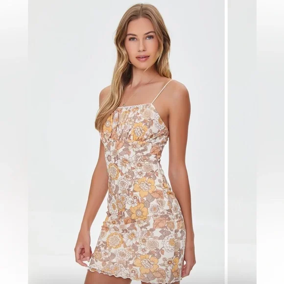 forever 21 floral bodycon dress Floral Round Neck Bodycon Mini Dress – TrendsGlow main image 1